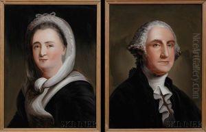 Portrait Of George Washington (+ Portrait Of Martha Washington; Pair) by William Matthew Prior