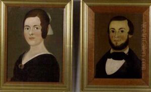 Portrait Of A Woman (+ Portrait Of A Man, Smaller; 2 Works) by William Matthew Prior