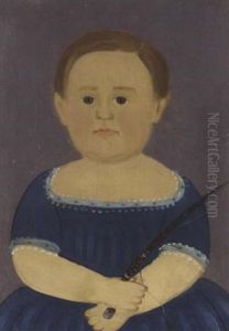 Boy In A Blue Dress With Riding Crop