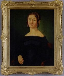 Portrait Of A Young Woman Wearing A Blue Dress, Seated In A Red Armchair by William Matthew Prior
