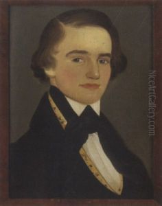 Portrait Of A Young Gentleman Wearing A Black Coat And Yellow Vest
