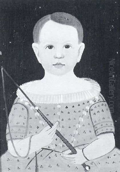 Portrait Of A Child Holding A Whip - view 1
