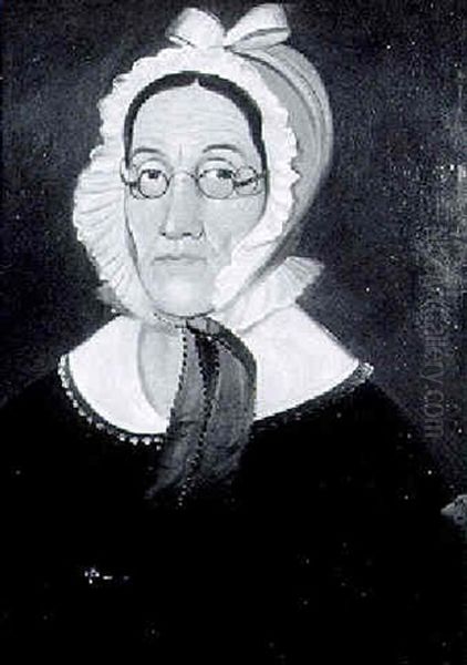 Portrait Of A Lady In A Bonnet Wearing Glasses - view 1