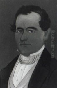 Portrait Of A Dark-haired Gentleman Wearing A Black Jacket And Yellow Vest Portrait Of A Dark-haired Gentleman Wearing A Black Jacket And Yellow Vest
