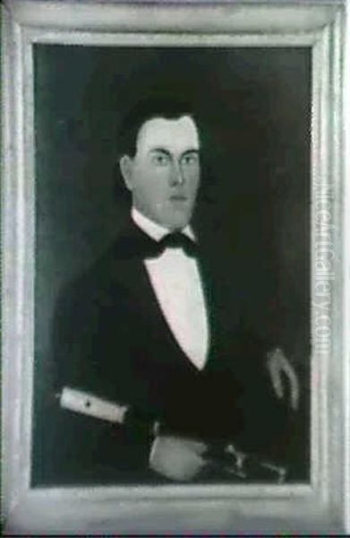 Two Portraits: Mr. William Babbitt Of St. Albans; Vermont With An Oboe And Mrs. Lucia Babbitt In Red - view 1