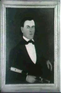 Two Portraits: Mr. William Babbitt Of St. Albans; Vermont With An Oboe And Mrs. Lucia Babbitt In Red by William Matthew Prior