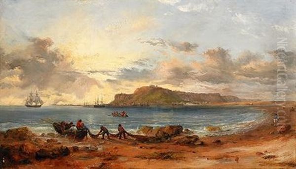 Portland Island From The Beach At Sandsfoot Castle, Portland Bay - view 1