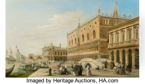 The Doge's Palace, The Piazzetta And The Biblioteca, With Sta Maria Della Salute Beyond, Venice - view 1