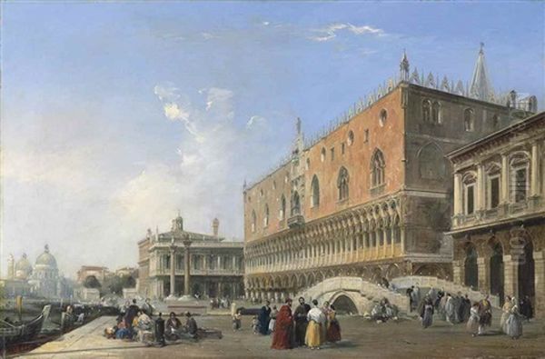The Doge's Palace, The Piazzetta And The Biblioteca, With Sta Maria Della Salute Beyond, Venice - view 1
