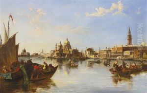 Gondolas And Fishing Boats At The Mouth Of The Grand Canal, Venice