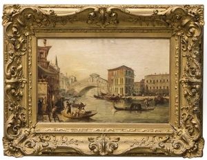 Folkliv Vid Rialto-bron, Venedig