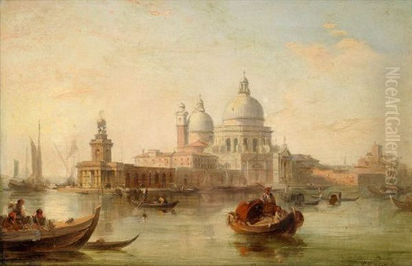 The Entrance To The Grand Canal, Venice With The Dogana And The Salute by Edward Pritchett