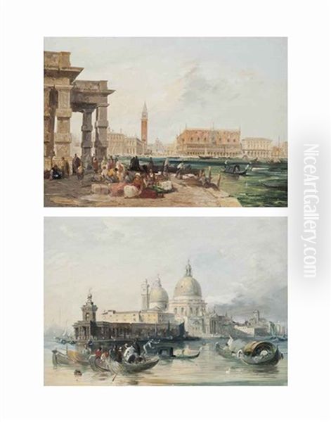 The Dogana, Looking Towards San Marco (+ The Grand Canal, With Santa Maria Della Salute And The Dogana; Pair) - view 1