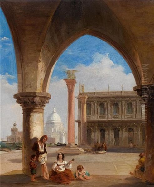 Ansicht Auf Venedig Mit Musikanten - view 1