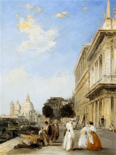 Venice, Figures On The Riva Degli Schiavoni - view 1
