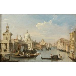 The Entrance To The Grand Canal With The Church Of Santa Maria Della Salute, Venice by Edward Pritchett