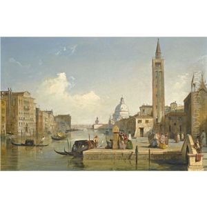 View Of The Grand Canal, With The Church Of Santa Maria Della Salute, Venice by Edward Pritchett