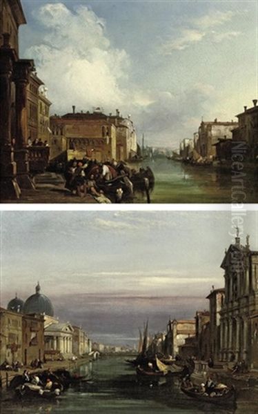 The Grand Canal, Venice, Looking South-west From The Chiesa Degli Scalzi (+ The Grand Canal, Venice, Looking North-east To The Rialto Bridge; Pair) - view 1