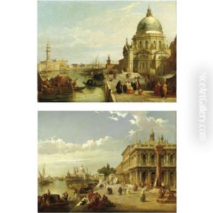 S. Maria Della Salute E Palazzo Dei Dogi (+ La Piazzetta Con La Punta Della Dogana; Pair) by Edward Pritchett