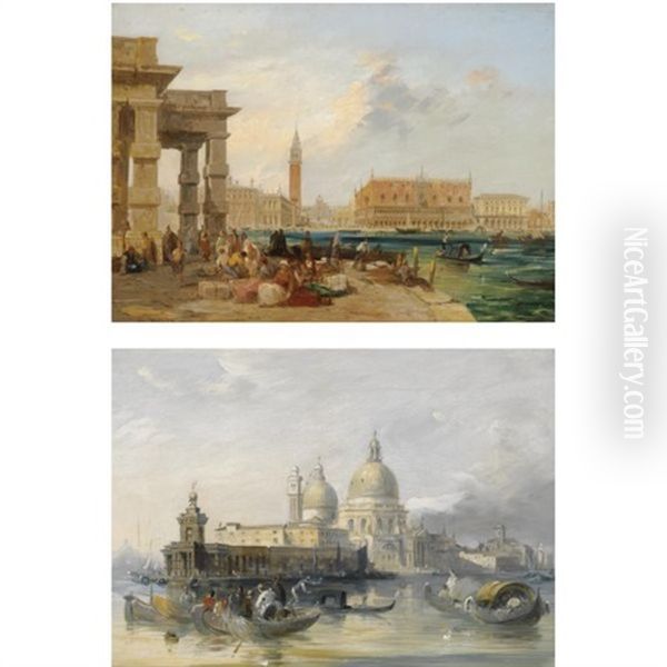 The Dogana, Venice, Looking Towards San Marco (+ The Grand Canal, Venice, With Santa Maria Della Salute And The Dogana; 2 Works) - view 1