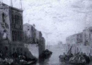 Venetian Square With Buildings, Columns And People