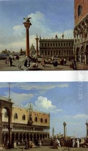 The Doge's Palace, Venice (+ The Piazzetta, Venice; Pair) by Edward Pritchett