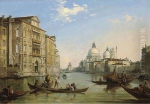 The Grand Canal, Venice, Looking Towards The Church Of Santa Maria Della Salute by Edward Pritchett