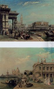 San Marco And The Palazzo Doges From The Dogana by Edward Pritchett