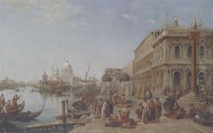 Venice With Elegant Figures On The Molo