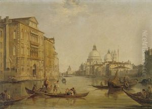 View Of Venice With The Grand Canal And A Distant View Of Santa Maria Della Salute by Edward Pritchett