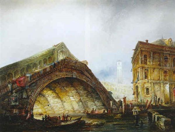 Vue De Venise : Le Pont Du Rialto - view 1
