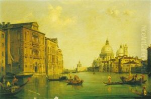The Grand Canal With Santa Maria Della Salute, Venice by Edward Pritchett
