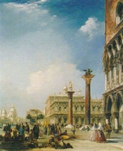 A View Of La Zecca With Palazzo Ducale, Venice by Edward Pritchett