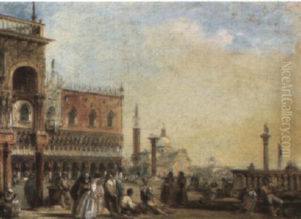Figures On The Piazzetta, Venice - view 1