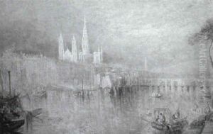 Rouen From The River Seine by Edward Pritchett