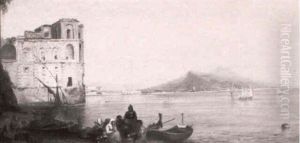The Palazzo Donn'anna With Vesuvius Beyond, Naples by Edward Pritchett