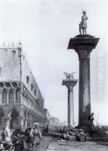 View Of Doges Palace, Venice by Edward Pritchett