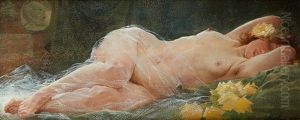 Jeune Fille Alanguie. by Henri Privat-Livemont