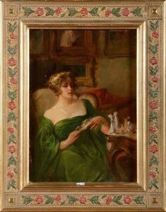 Femme Assise Dans Un Interieur by Henri Privat-Livemont