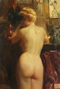 Nu Vu De Dos by Henri Privat-Livemont
