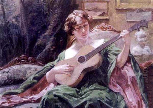Femme A La Guitare - view 1