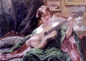 Femme A La Guitare by Henri Privat-Livemont