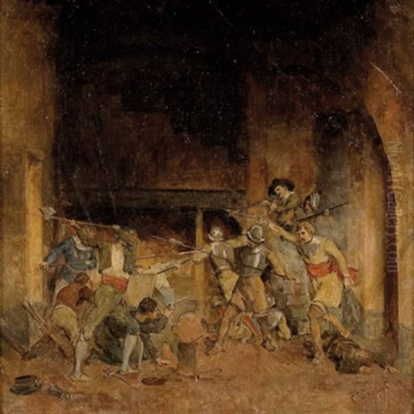 Kampferische Auseinandersetzung In Einem Rittersaal - view 1