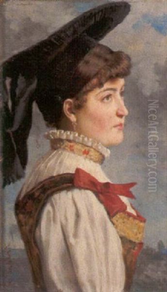 Portrat Einer Jungen Frau In Tracht - view 1