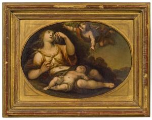 Hagar Und Der Engel by Ercole Procaccini the Younger