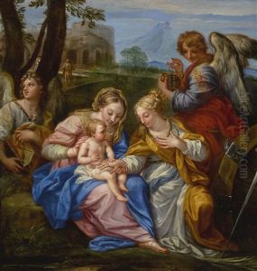 Mystic Marriage Of Saint Catherine Of Alexandria by Andrea Procaccini
