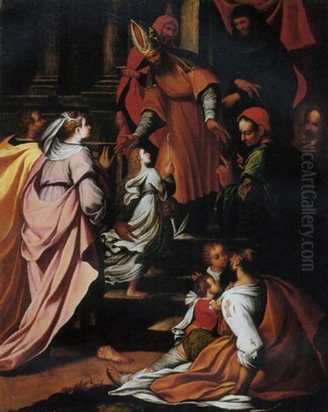 The Presentation Of The Virgin In The Temple by Camillo Procaccini