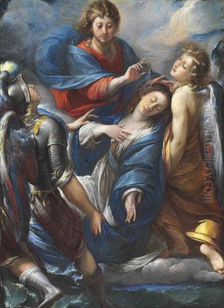 Christ Baptising Mary Magdalene Supported By The Archangels Michael And Raphael - view 1