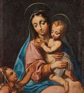 Virgin And Child With St by Giulio Cesare Procaccini