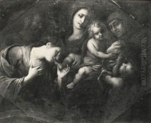 Madonna And Child With Sts. Elizabeth, Catherine And St. John The Baptist by Giulio Cesare Procaccini